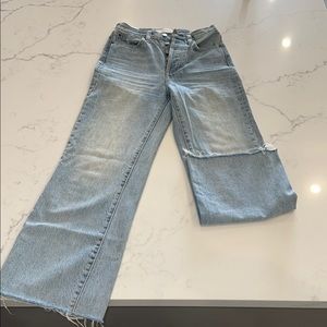 Denim Forum Blue Flare Wide Leg Jeans